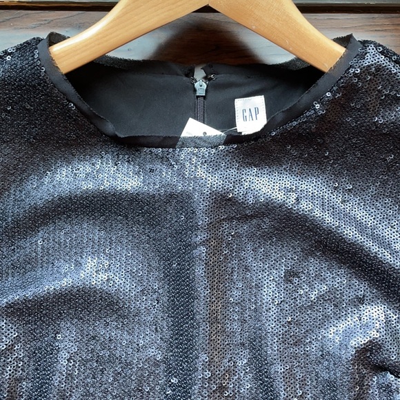 NWT GAP black sequin dress t-shirt style relax fit - Picture 7 of 11
